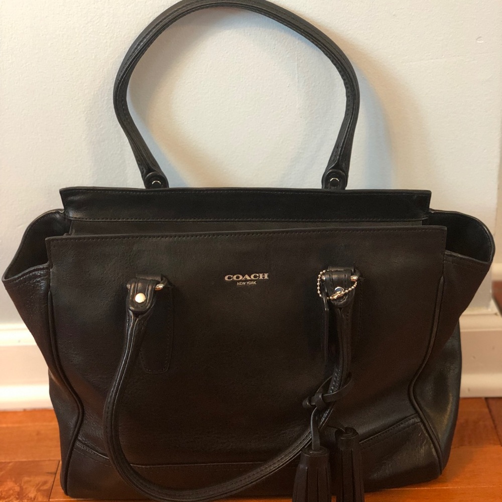 Coach Black Leather Shoulder Bag